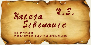 Mateja Sibinović vizit kartica
